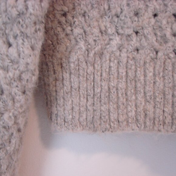 Mango Gray Wool Blend Polo Sweater Openwork Knit BRAND NEW NWT Size Medium - Picture 13 of 13